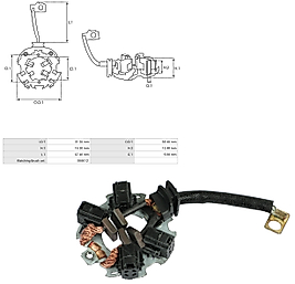 GERMANY JASX 44-28/0 KÖMÜR MITSUBISHI CLIO / KANGO 1.5 MOTOR MARŞ KÖMÜR YUVA 4,5x12x12,5