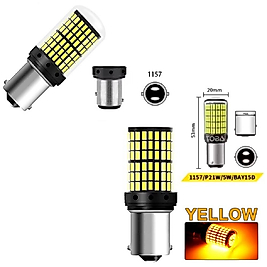( 2 X ADET ) 1 TAKIM. LED 1016 21/5W ÇİFTDUY ŞAŞI TIRNAK AMPUL 12V 144 LED ŞEFFAF YELLOW ( 21/5W 1016 AMPUL 144 LED SARI )