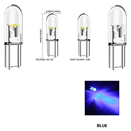 ( 4 X ADET ) 1 SET T5 1.2W LED MİNİ DİPSİZ AMPUL MAVİ 12V (1.2W MİNİ DİPSİZ AMPUL LED KRİSTAL CAM MAVİ)