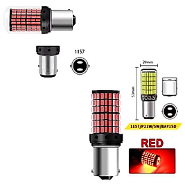 ( 2 X ADET ) 1 TAKIM. LED 1016 21/5W ÇİFTDUY ŞAŞI TIRNAK AMPUL 12V 144 LED ŞEFFAF RED ( 21/5W 1016 AMPUL 144 LED KIRMIZI )