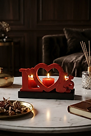 1 SET CONCEPT THREE LOVE CANDLE KIR ÇİÇEĞİ KOKULU MUMLU LOŞ AYDINLATMA ( SİYAH & KIRMIZI )
