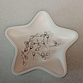 ( 20 ADET = 10 ÇİFT ) 1 PAKET SENTETİK ZİRKON 8MM İNCİ GÖRÜNÜM KÜPE