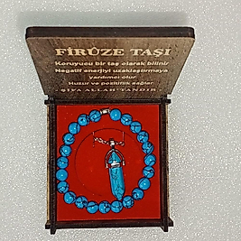 ( 2 PARÇA ) 1 SET 6020 SERİ DOĞALTAŞ KOLYE & BİLEKLİK SETİ FİRUZE TAŞI HEDİYE KUTULU