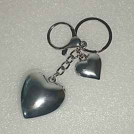 CYBORG HEART S/I/L/V/E/R ANAHTARLIK ÇİFTLİ KALP GÜNLÜK KULLANIM ANAHTARLIK