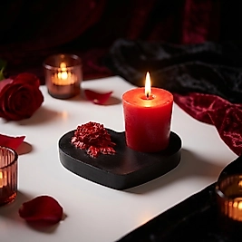 1 SET CONCEPT BLACK HEART KIR ÇİÇEĞİ KOKULU MUMLU LOŞ AYDINLATMA
