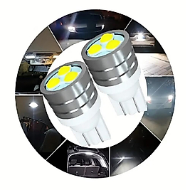 ( 2 X ADET ) 1 TAKIM ALUMINUM LED T10 DİPSİZ AMPUL BEYAZ (ALİMİNYUM ISI EMİCİ)