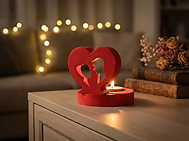 1 SET CONCEPT FIRE AND LOVE KIR ÇİÇEĞİ KOKULU MUMLU LOŞ AYDINLATMA ( KIRMIZI )