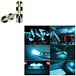 ( 2 X ADET ) 1 TAKIM CANBUS 12 LED T10 DİPSİZ AMPUL 12V DOME LED ICE BLUE (5W DİPSİZ AMPUL KUBBE LED BUZ MAVİ)