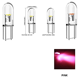 ( 4 X ADET ) 1 SET T5 1.2W LED MİNİ DİPSİZ AMPUL PEMBE 12V (1.2W MİNİ DİPSİZ AMPUL LED KRİSTAL CAM PEMBE)