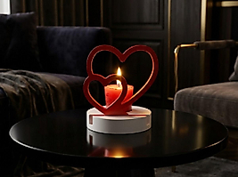 1 SET CONCEPT SİNGLE UNİT HEART KIR ÇİÇEĞİ KOKULU MUMLU LOŞ AYDINLATMA ( BEYAZ & KIRMIZI )