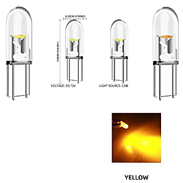( 4 X ADET ) 1 SET T5 1.2W LED MİNİ DİPSİZ AMPUL SARI 12V (1.2W MİNİ DİPSİZ AMPUL LED KRİSTAL CAM SARI)