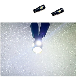 ( 2 X ADET ) 1 TAKIM LED DİPSİZ AMPUL 6 SMD T10 12V LENS LED WHITE (5W DİPSİZ AMPUL LENS  LED BEYAZ)