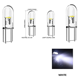 ( 4 X ADET ) 1 SET T5 1.2W LED MİNİ DİPSİZ AMPUL BEYAZ 12V (1.2W MİNİ DİPSİZ AMPUL LED KRİSTAL CAM BEYAZ)