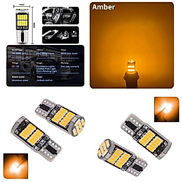 ( 4 X ADET)  1 SET T10 LED DİPSİZ AMPUL 12V 26 LED AMBER ( AMBER )