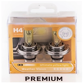 PREMIUM FAR AMPULU TAKIMI 12V H4 60/55W SARI IŞIK YELLOW ( LİMON SARISI H4 )