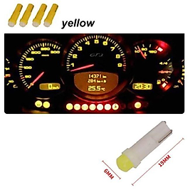 (4XADET) 1 SET 12V LED MINI DİPSİZ T5 YELLOW (MİNİ DİPSİZ AMPUL SARI)