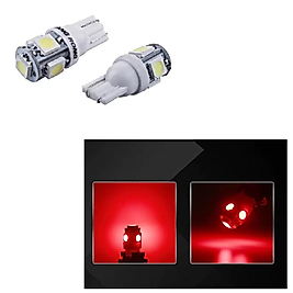 ( 2 X ADET ) 1 TAKIM LED T10 DİPSİZ AMPUL 12V CANBUS 5 JUMBO LED MODEL II RED ( JUMBO MODEL II KIRMIZI )