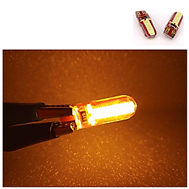 ( 2 X ADET ) 1 TAKIM LED T10 DİPSİZ AMPUL 24V 24 SMD SİLİKON LED AMBER ( 24 LED DİPSİZ AMPUL AMBER )