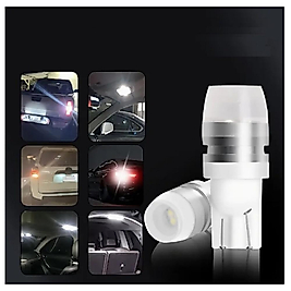 ( 2 X ADET ) 1 TAKIM PROFESSIONAL T10 LED WHITE 12V T10 LED DİPSİZ AMPUL SAF BEYAZ METAL TABAN 6000K