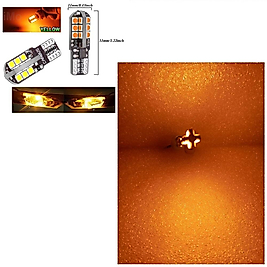 (2 X ADET) 1 TAKIM CANBUS T10 24 LED 3030 CHIP YELLOW ( 24 LED DİPSİZ AMPUL SARI )