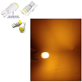 ( 4 X ADET)  1 SET T10 LED DİPSİZ AMPUL 12V PORSELEN&SERAMİK AMBER (0°ISINMA&PORSELEN ZEMİN)